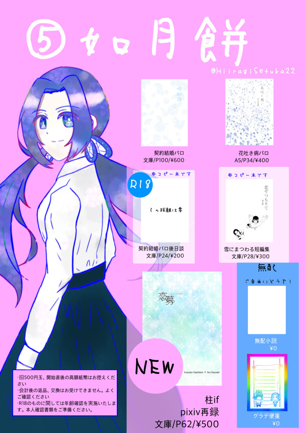 【6/25伊アオオンリー　アオけも】お品書き