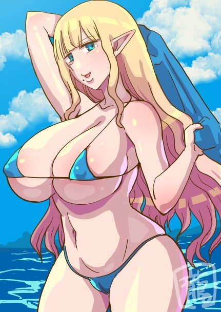 【ワンドロ】人妻エルフマイクロビキニ