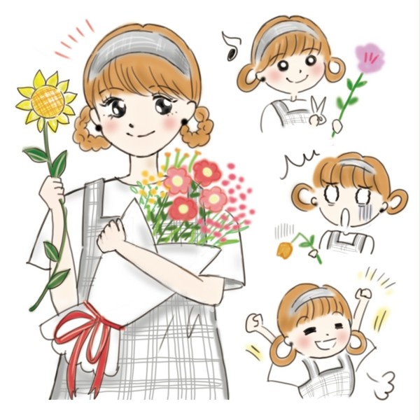 花屋の店員 お仕事イラスト