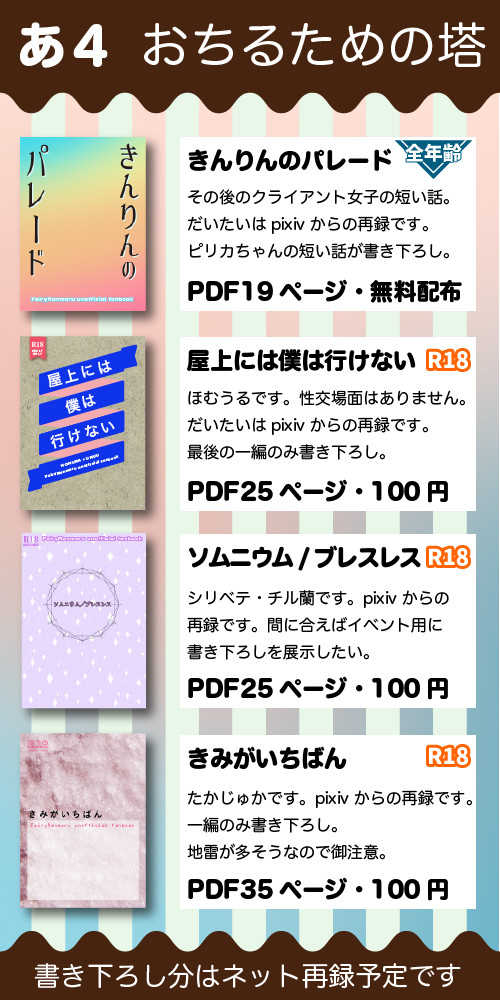 7/17・FairyGarden（仮）おしながき