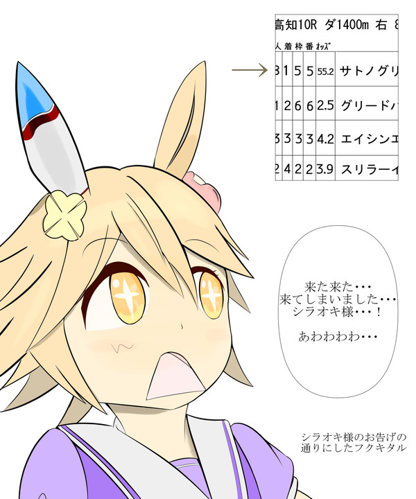お告げの通りにしたマチカネフクキタル
