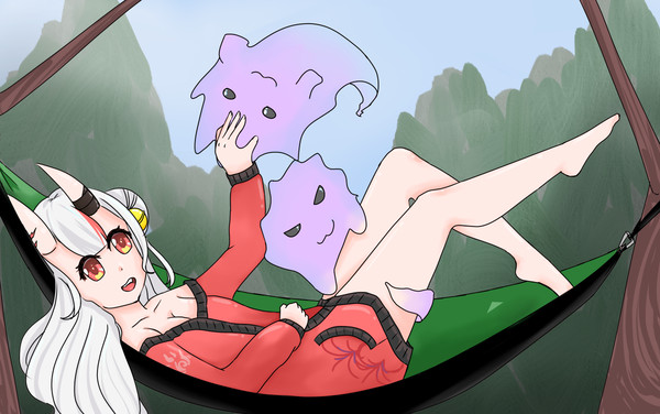 山で式神と