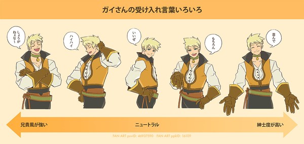 ガイさんの受け入れ言葉いろいろ