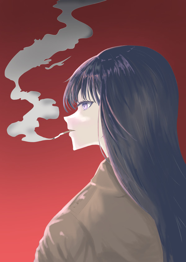 タバコを吸う女の子