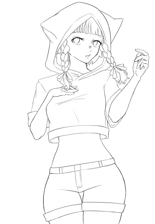塗ってもいいのよ！猫耳フードの女の子