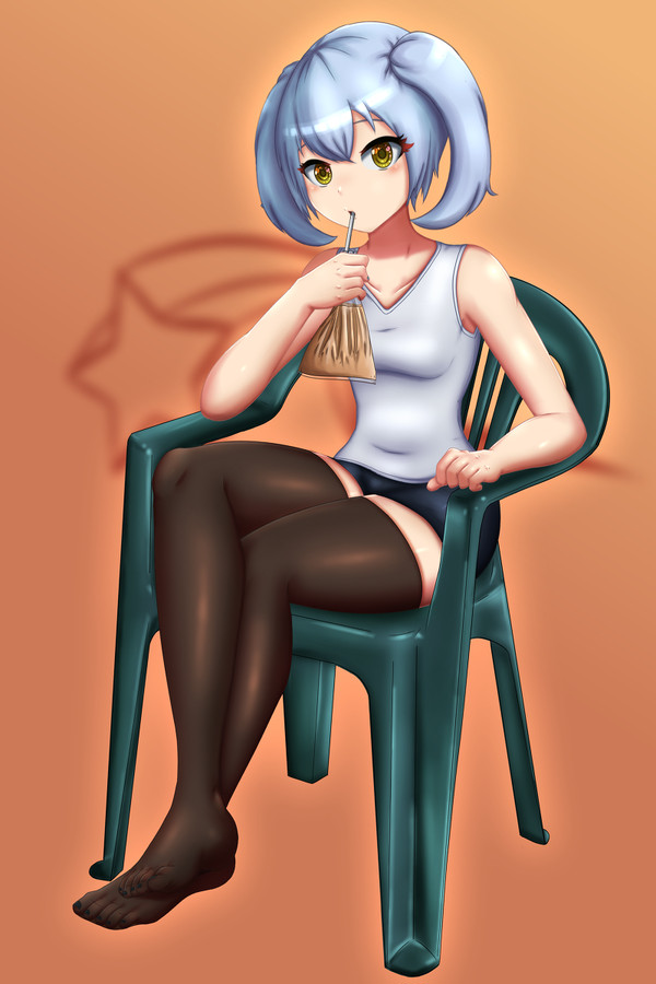 A girl in a chair