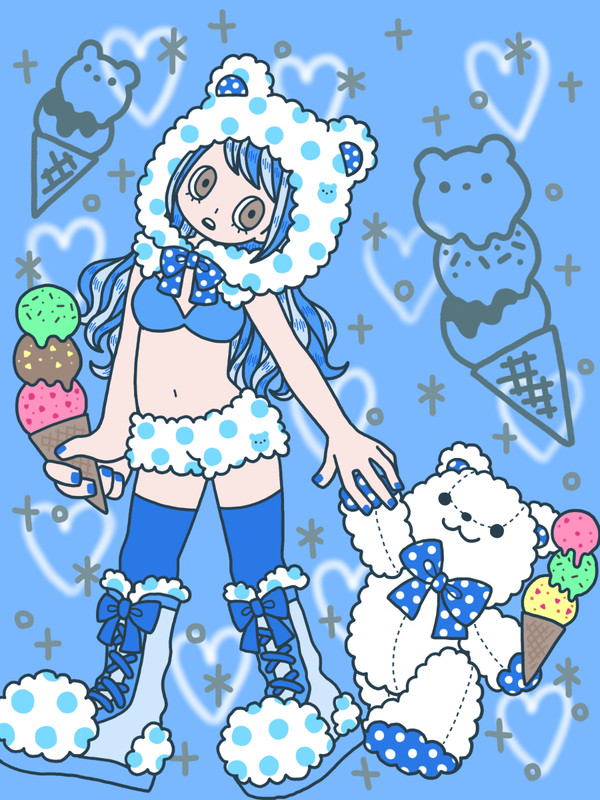 3段のアイスクリーム