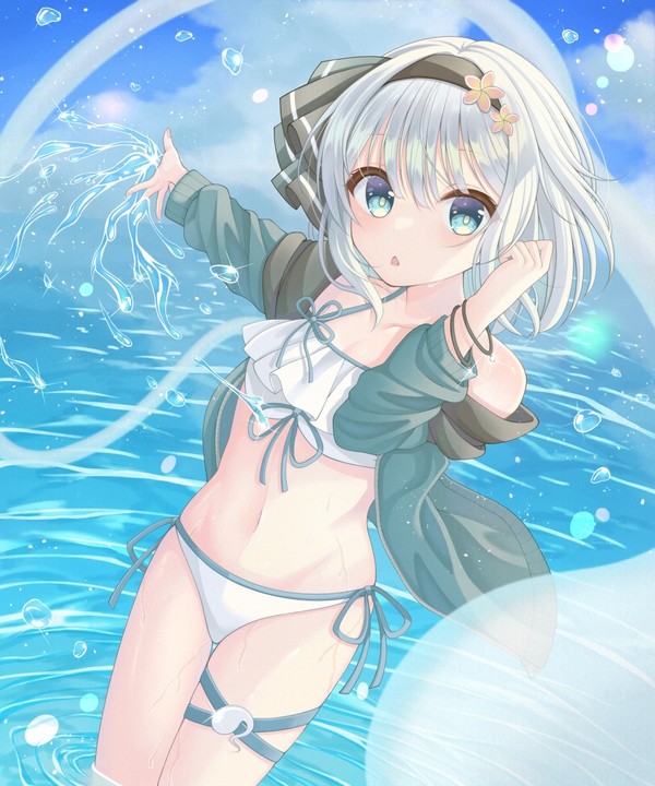 海で遊ぶ妖夢ちゃん
