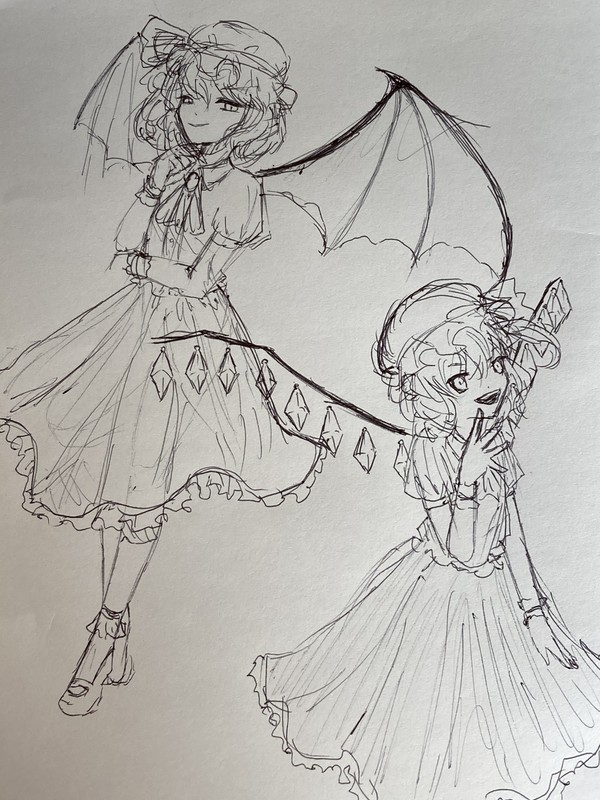 スカーレット姉妹ボールペン一発描き