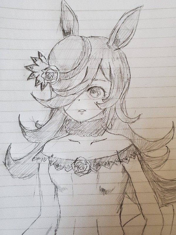 ライスシャワー(鉛筆画)