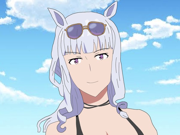 新衣装ゴルシをウマ娘のアニメ風にした。