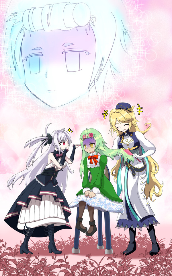 エレナとルカに着せ替え人形にされるチュリン