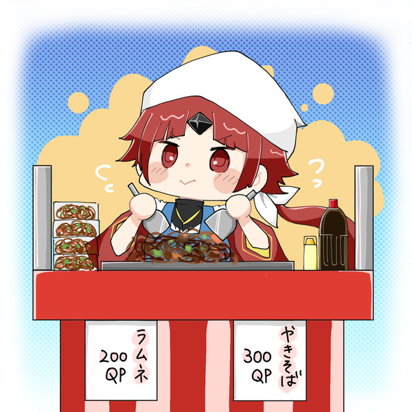紅女将の焼きそば露店、大人気！