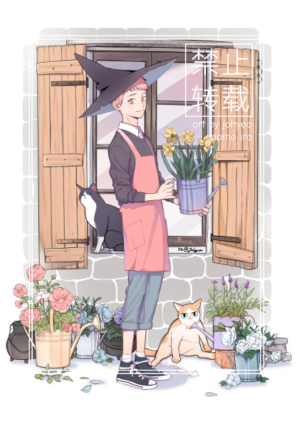 Witch in his garden