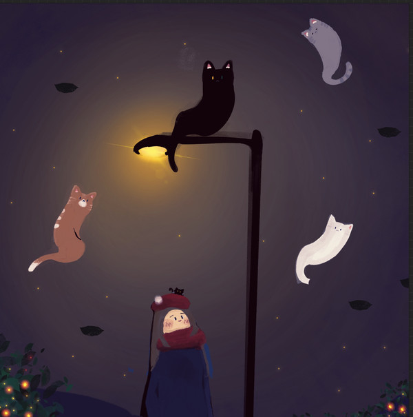 少女と猫