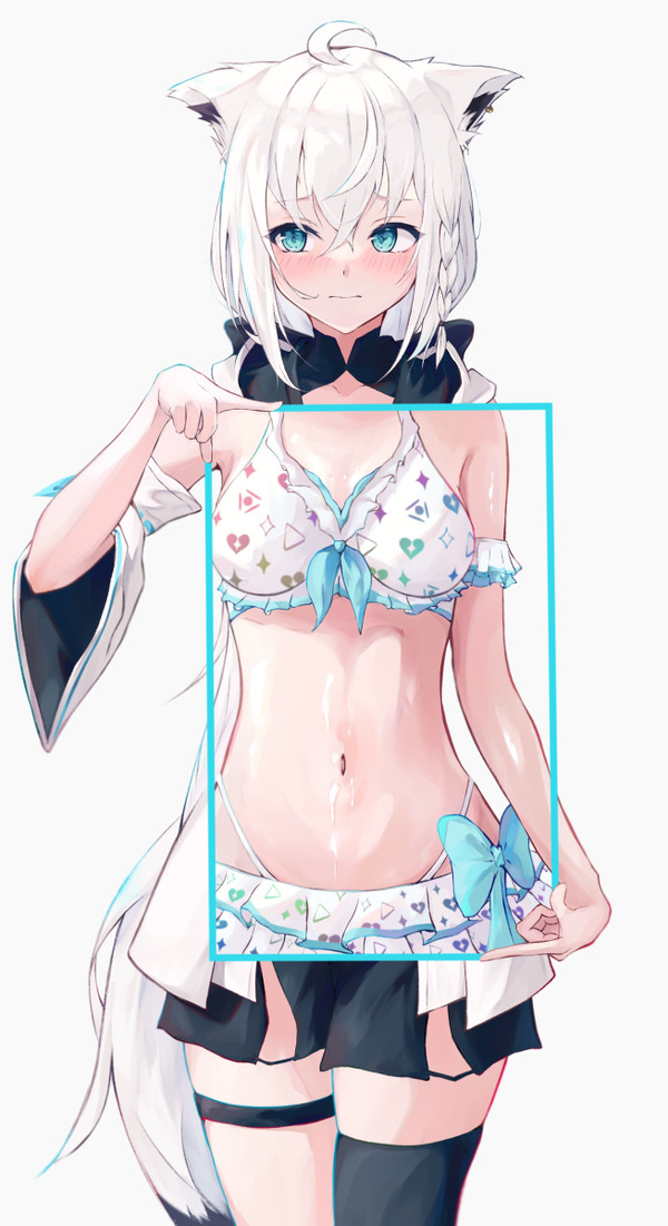 水着姿を恥ずかしがるフブキちゃん
