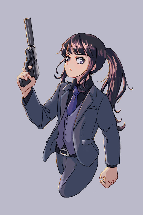 たきな, スーツ, 銃