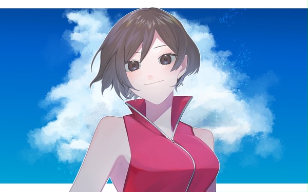 青空と赤の人