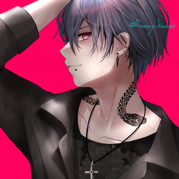 首筋にタトゥー(完売絵) - 1/2