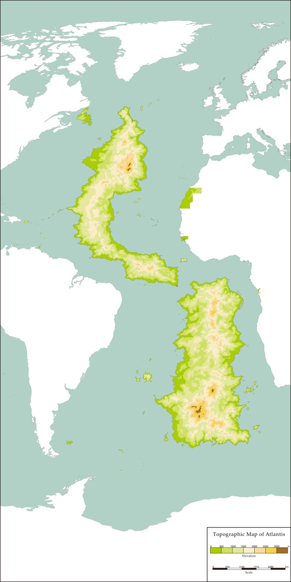 Topographic Map of Atlantis