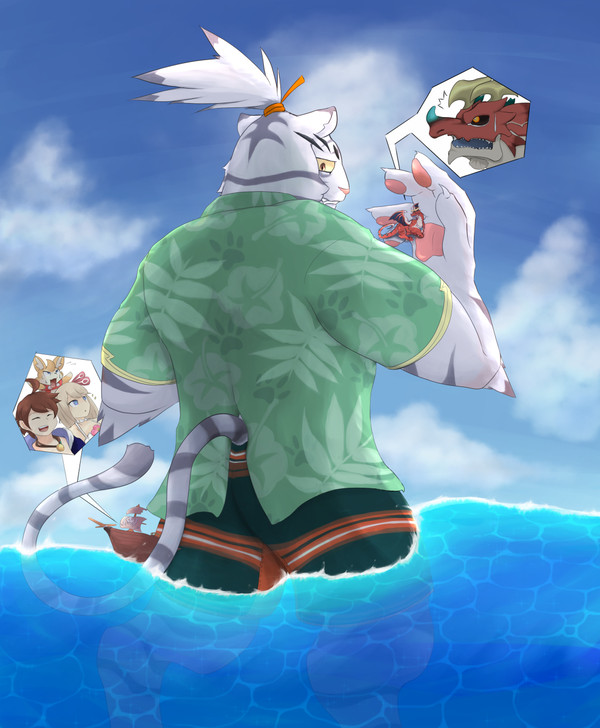 巨大シロ in 海