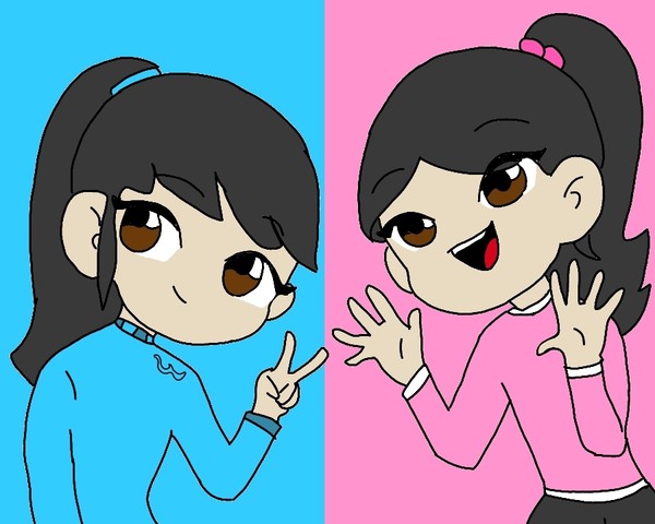 blue and pink