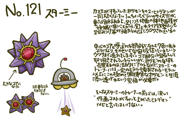 ポケモン図鑑もらえなかったので。121スターミー