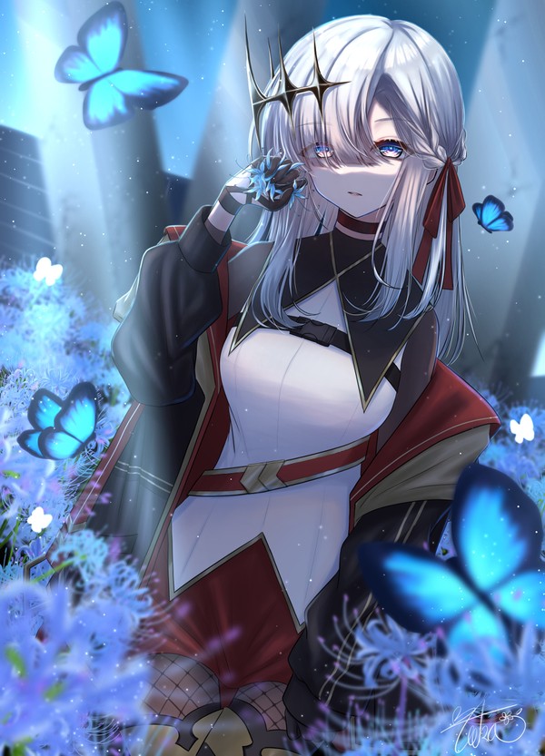 青い彼岸花とセラちゃん