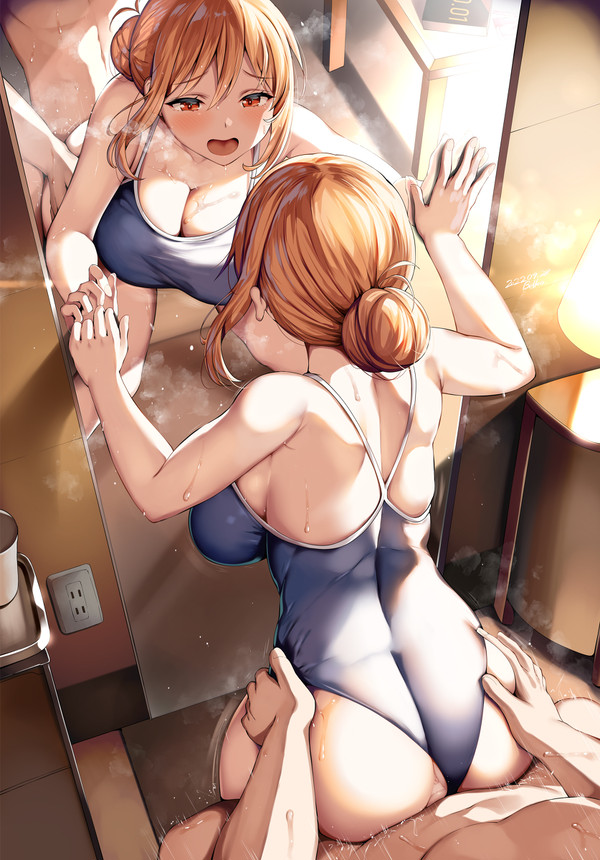 ガハママとスク水えっち - 1/3