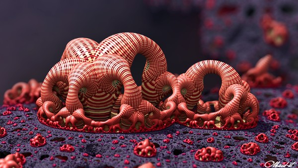 Mandelbulb3D #87 Snuggling up