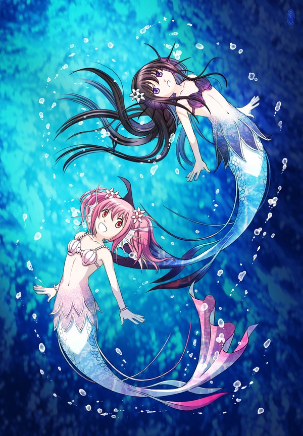 人魚版的小圓和曉美焰