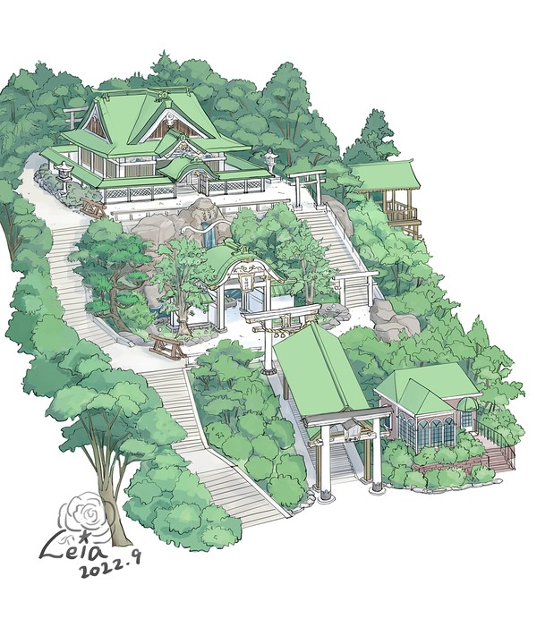夢に出てきた神社の境内図