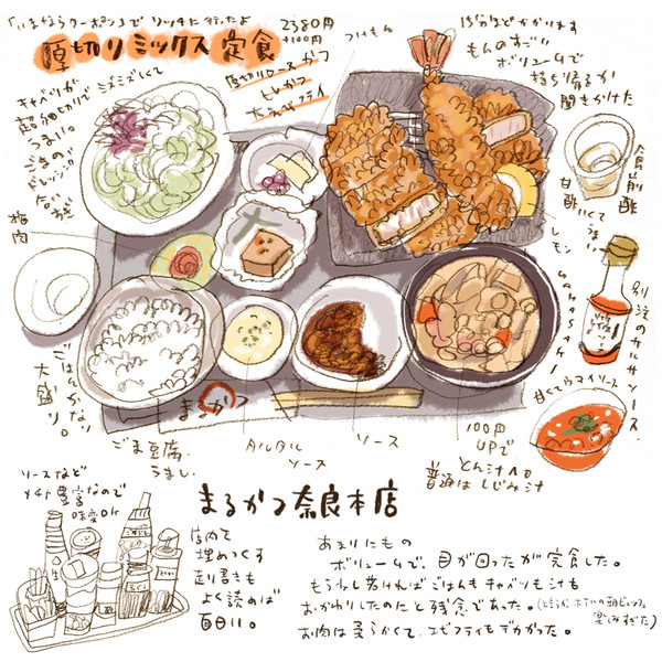 奈良まるかつ本店　厚切りりミックス定食