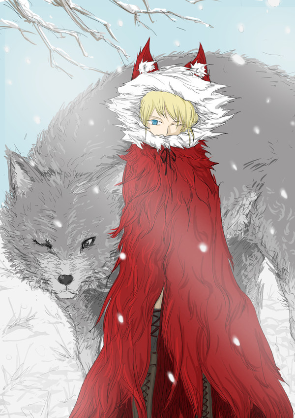 red&gray, with white. (snow)