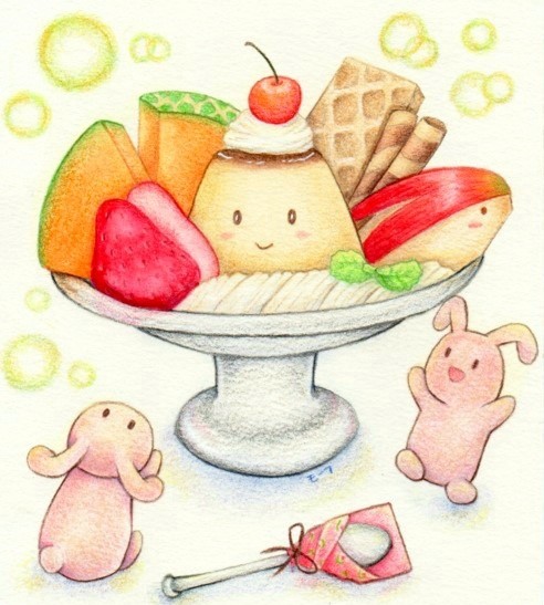 ウサギさんのプリンアラモード