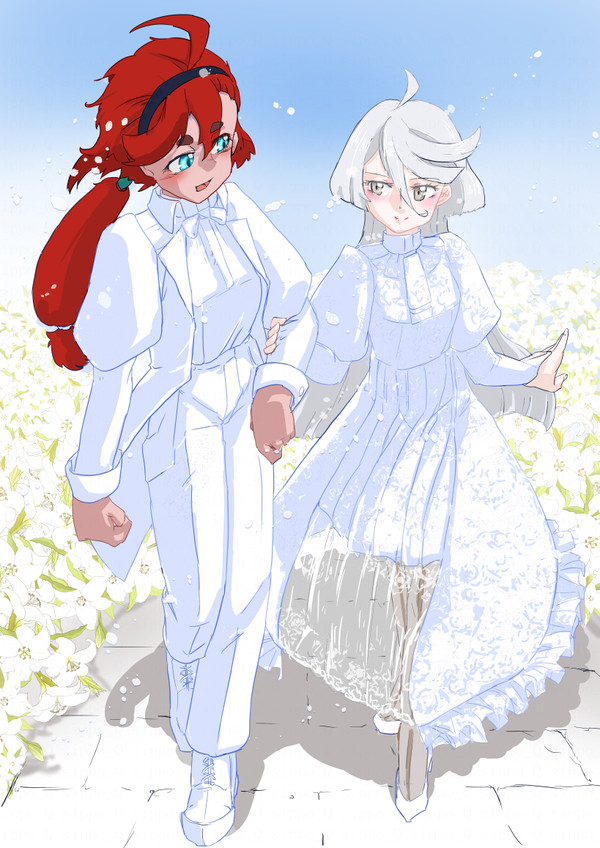 スレミオ新郎新婦(差分付き)