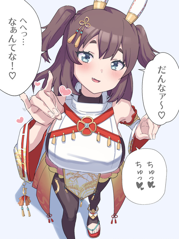 狐手でトレーナーの頬にちゅっちゅっするイナリワン