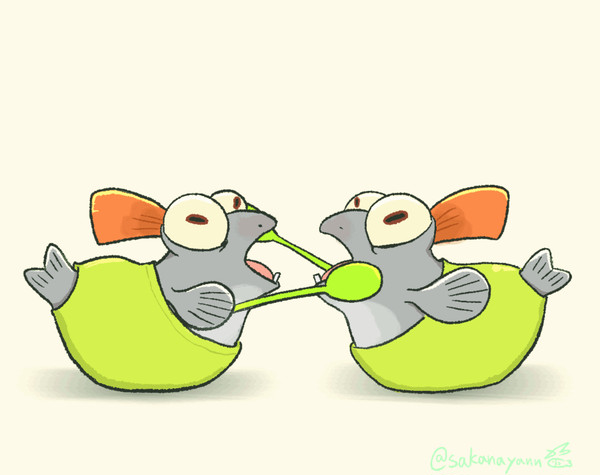 喧嘩してるコジャケ