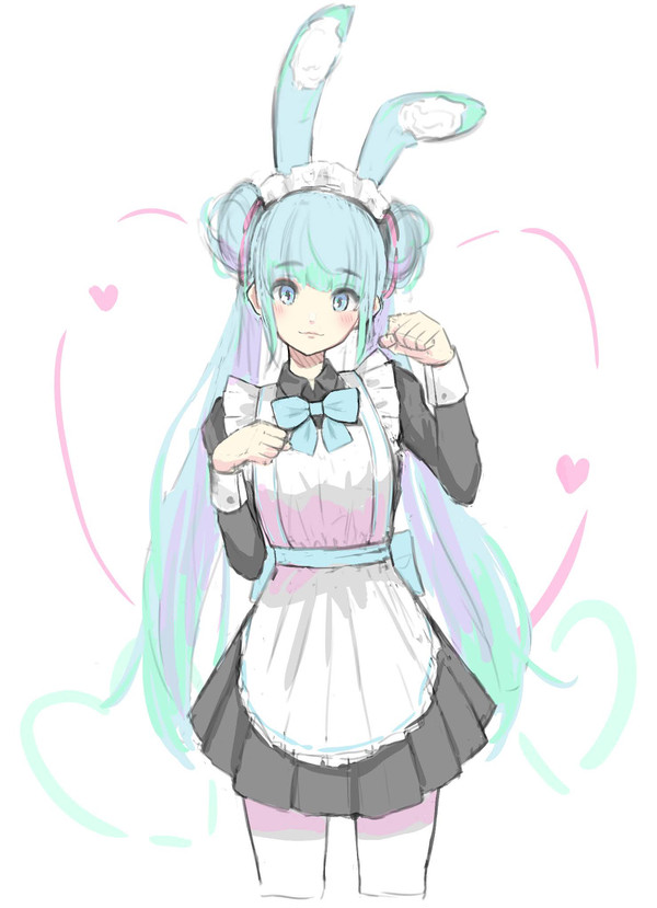 色ラフで力尽きた初音ミク