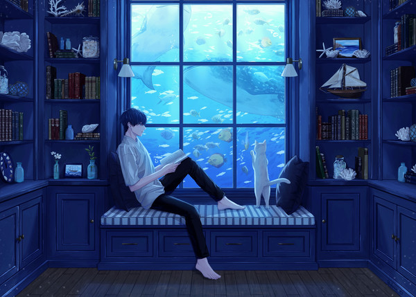 「魚が気になるの？」