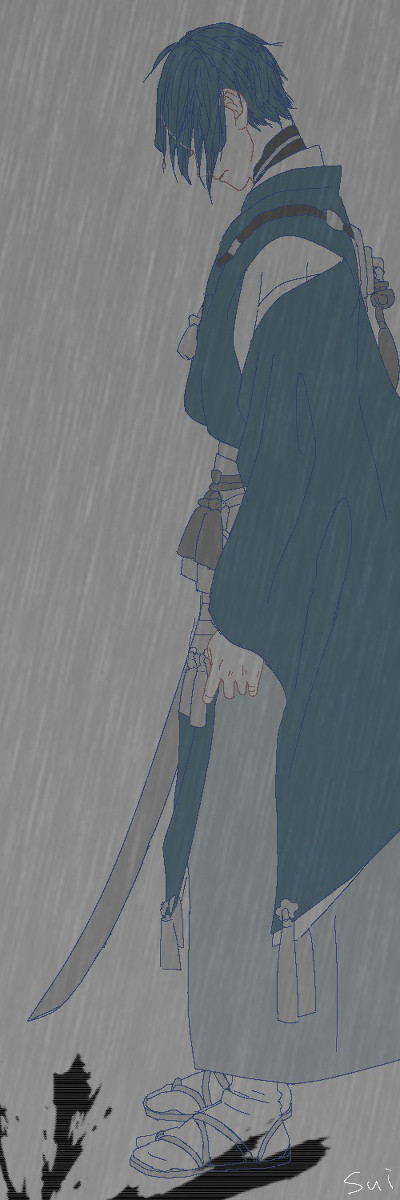 雨の中立ち尽くす月／お題