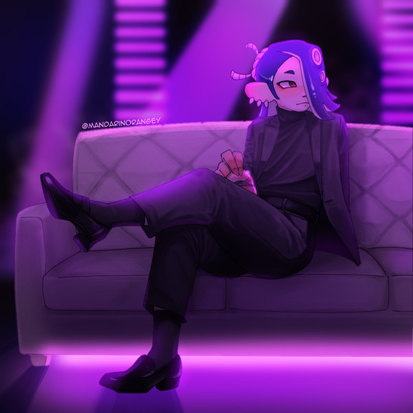 fuka in a suit in a night club