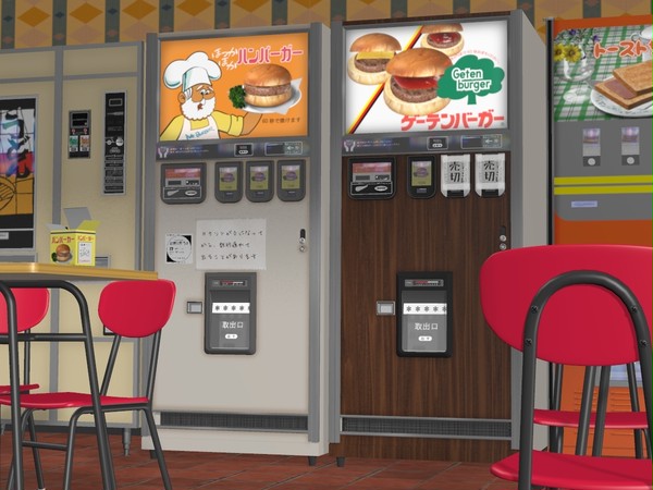 POSER用小道具　レトロ自販機（ハンバーガー）