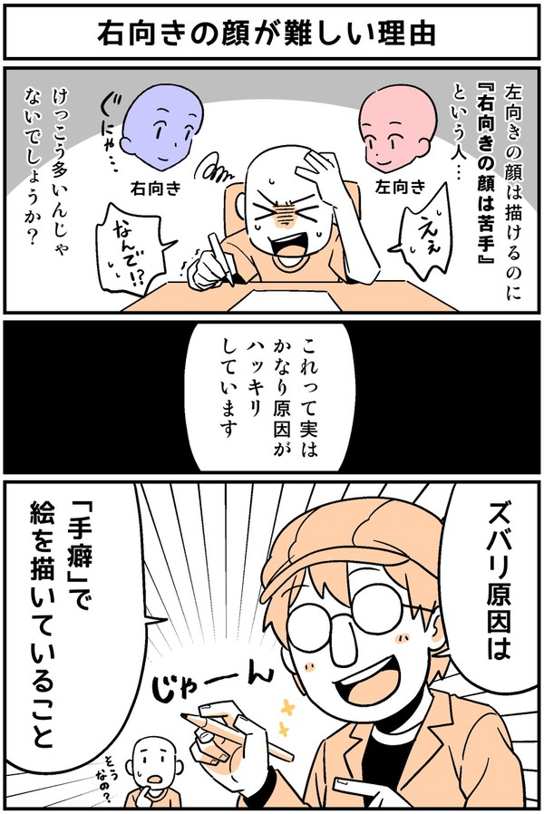 【講座】右向きの顔が難しい理由
