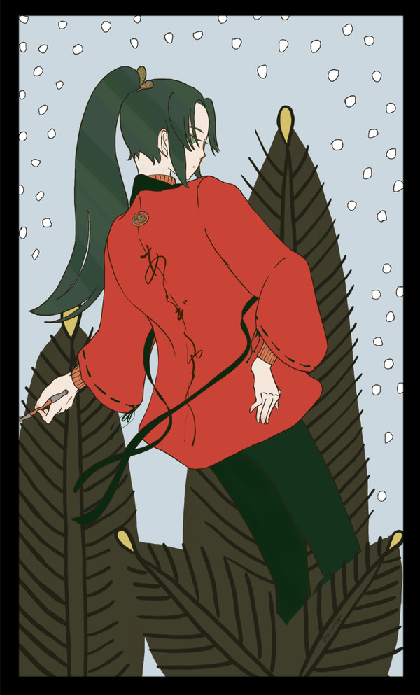 【西尾花札】1月 松に赤短/《悪逆》