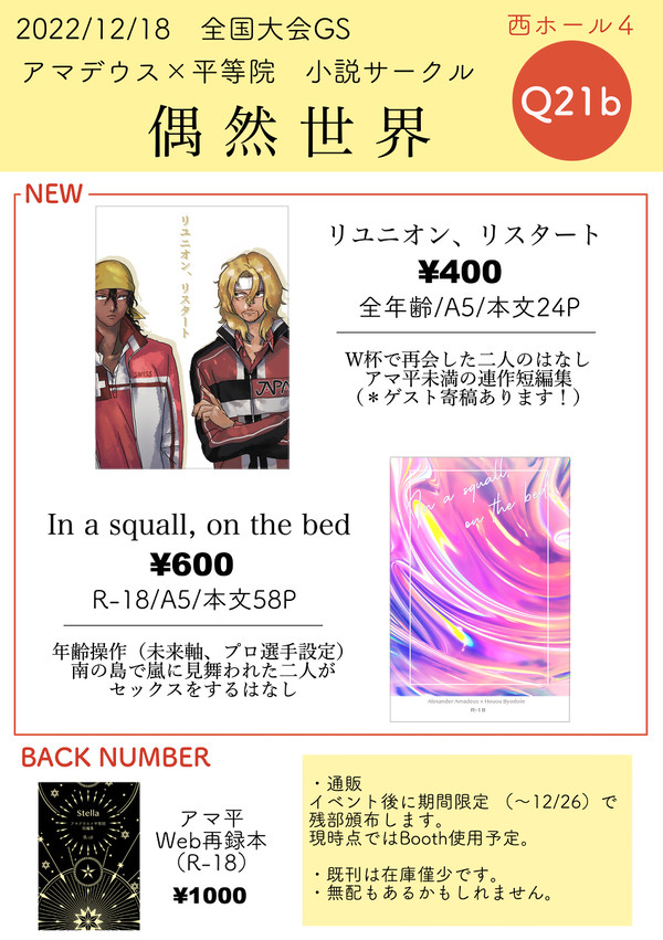 【アマ平】第20回全国大会GS お品書き