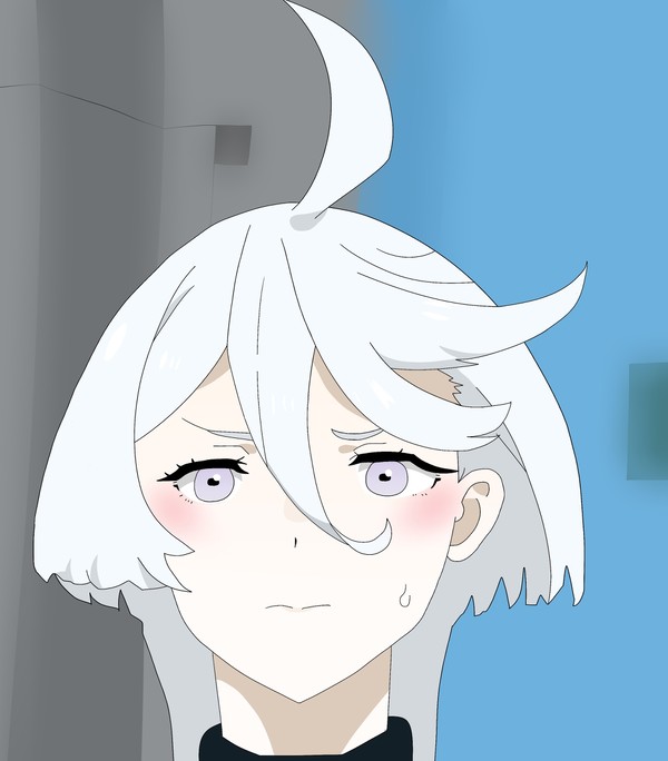 困り顔のミオリネさん