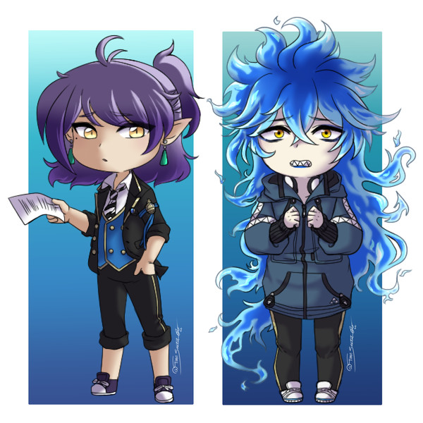 Rian and Idia chibis
