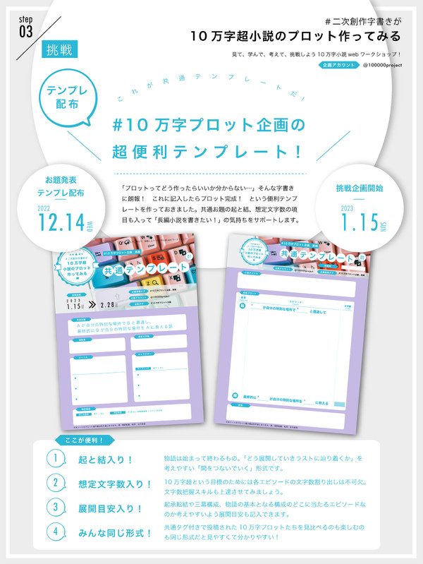 10万字プロット企画用【共通テンプレート】配布