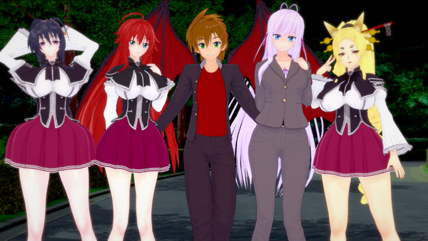 Issei Hanging Out With His Harem